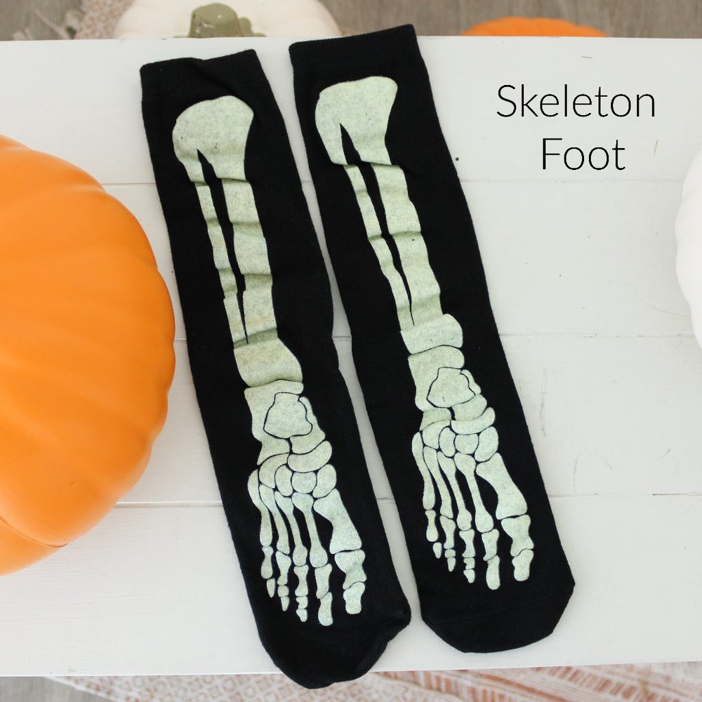 Halloween Glow Socks - Skeleton Foot